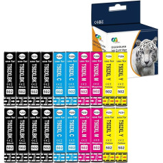 Licai 502XL tintes kasetnes saderīgas ar Epson 502 502 XL tintes kasetnēm Epson Workforce WF-2860DWF WF-2865DWF (WF-2860 WF2865) priekš Epson Expression Home XP-5100 XP-5105 (20 gab.)