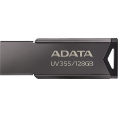 ADATA UV355 128GB Silver USB 3.0 Flash Drive Business Fashion with Elegant Design, Compaitable to 4K Video and High Solution Photo