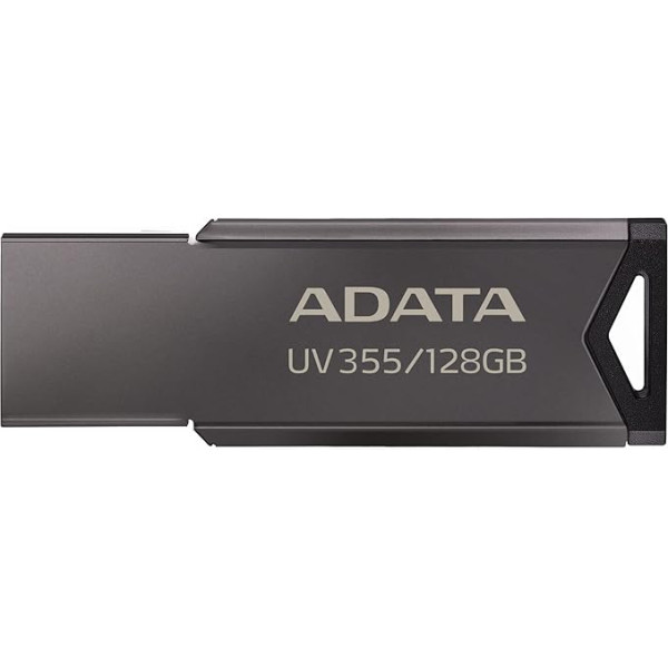 ADATA UV355 128GB Silver USB 3.0 Flash Drive Business Fashion with Elegant Design, Compaitable to 4K Video and High Solution Photo