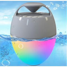 Tragbare Bluetooth Lautsprecher,Schwimmend Dusche Lautsprecher mit Bunte Lichter,IP68 wasserdicht Bluetooth Lautsprecher,360 ° Surround-Sound,Rich Bass,Freisprecheinrichtung Pool Lautsprecher für Spa