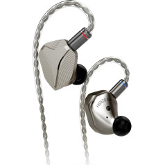 LINSOUL Hidizs MP145 In-Ear Monitor, 14,5 mm planārā magnētiskā draivera HiFi austiņas IEM, vadu spēļu austiņas ar noņemamu 2-pin OFC kabeli audiofilu mūziķiem (titāna, 4,4 mm)