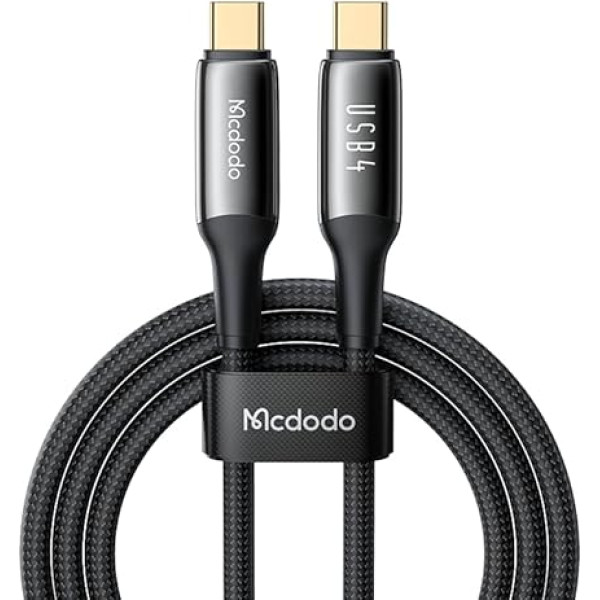 mcdodo USB C Thunderbolt 4 kabelis 40 Gbps USB 4 kabelis 240 W ar Thunderbolt 8K 60 Hz video, TB4 kabelis saderīgs ar Thunderbolt 4/3, USB 4/3, iPhone 15 Pro Max, Mac MacBook Pro, SSD