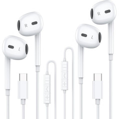 MOSWAG USB C austiņas In-Ear vadu austiņas ar mikrofonu S23/Note 20/Pixel 7 MacBook Pro un citiem viedtālruņiem ar USB C saskarni