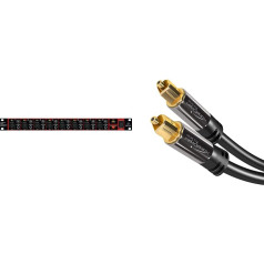 Behringer Ultragain ADA8200 Converter & KabelDirekt - Optiskais kabelis / Toslink kabelis - 3 m - (optiskais ciparu kabelis Toslink uz Toslink, audio kabelis Soundbar, Stereo, mājas kinozāles savienošanai)