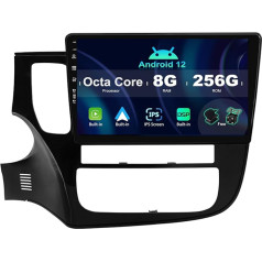 SXAUTO ¦ 8G + 256G ¦ Android 12 IPS auto radio Mitsubishi Outlander (2012-2018) - Iebūvēts Carplay/Android Car/DSP - LED kamera + MIC - DAB stūres vadības stūres vadība Fast Boot 360-CAM WiFi -2 DIN 10.1