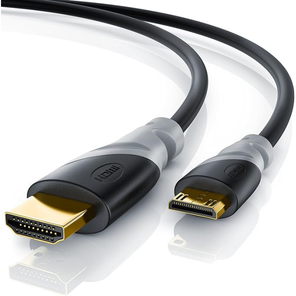 CSL Mini HDMI kabelis 1.4a Ultra HD Full HD Ready 3D Ethernet 1080p 2160p 4k ar 30 Hz Triple Shielded