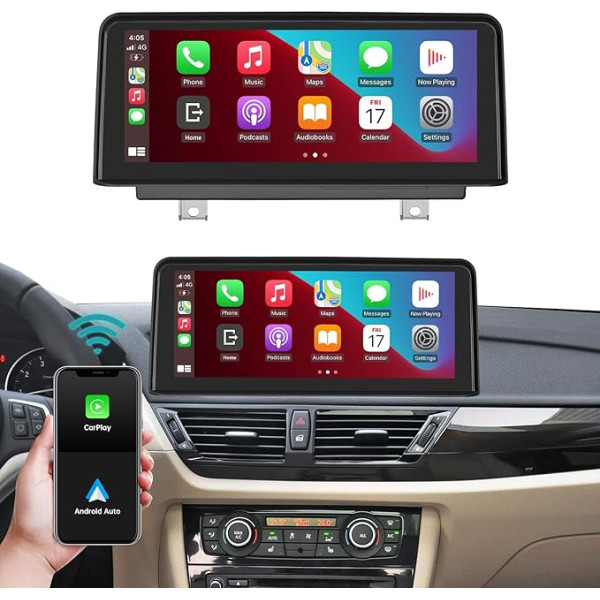 Ninetom 10,25 Zoll Autoradio-Touchscreen für 2009-2015 BMW X1 Serie E84 mit CIC-System, unterstützt Apple CarPlay/Android Auto/Mirrorlink/Navigācija, Upgrade der Auto-Stereoanlage