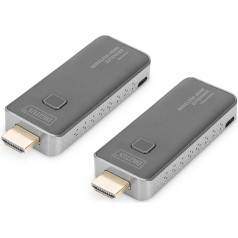 Беспроводной HDMI-удлинитель DIGITUS - радиус действия 50 м - Full HD 1080p 60 Гц - точка-точка - Plug & Play - черный/серебристый, DS-55318