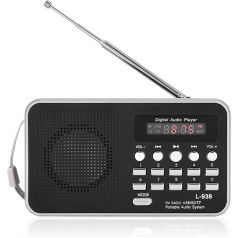 Pārnēsājamais radio Digitālais radio Pārnēsājamais HiFi mūzikas skaļrunis Atbalsta FM radio TF SD karti USB AUX ar/uz displeja Pasaules universālais FM 87.5-108