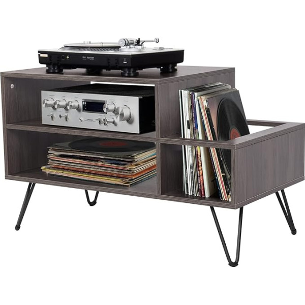 ybaymy Record Player Stand Vinyl Record Storage Turntable Stand Scaffolding Furniture Rustic TV Cabinet Retro TV Stand for LP Record Vinyl Record