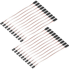 sourcing map 3-poliges Servo-Verlängerungskabel, Stecker auf Buchse, 20,1 cm, 26 AWG, 30-adrig, Servoempfängerdraht für RC-Modellflugzeuge, 5 Stück