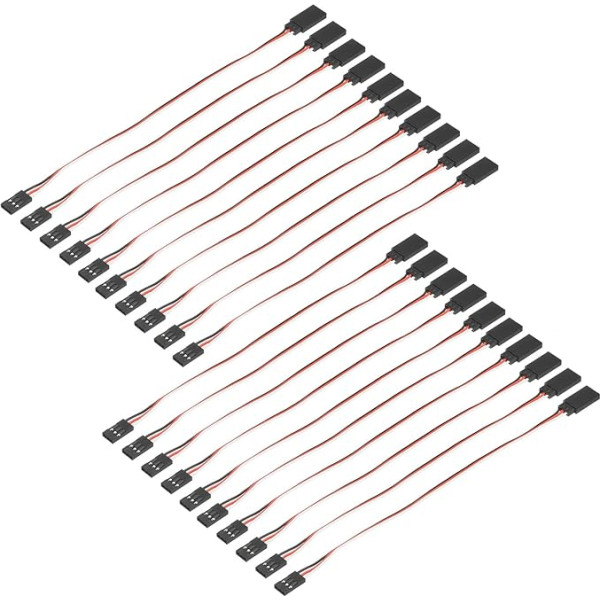 sourcing map 3-poliges Servo-Verlängerungskabel, Stecker auf Buchse, 20,1 cm, 26 AWG, 30-adrig, Servoempfängerdraht für RC-Modellflugzeuge, 5 Stück