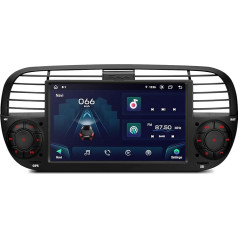 XTRONS 7 collu Android 13 auto radio Octa Core 4GB 64GB iebūvēts 4G LTE CarAutoPlay/Android Car/DSP/WiFi/GPS Bluetooth 5.0 izvēles DAB+ OBD DVR Fiat 500 (2007-2015)