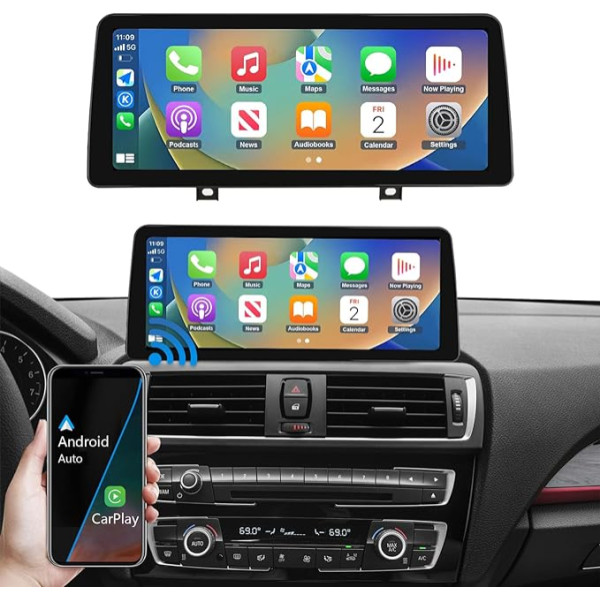 Road Top 12,3 Zoll Autoradio Touchscreen Wireless CarPlay Android Auto für BMW 1 2 Serie F20/F21/F22/F23 2013-2015 Jahr mit NBT System, Auto Stereo Multimedia Autoradio Empfänger ...