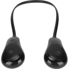 ASHATA kakla Bluetooth skaļrunis, bezvadu pārnēsājams brīvroku skaļrunis, reāls 3D stereo skaļrunis ap kaklu, pārnēsājams kakla Bluetooth skaņu apģērbs mājai un (melns)