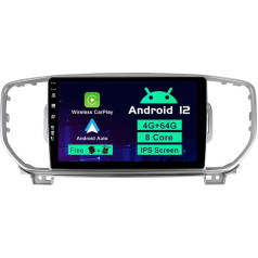 SXAUTO Android 12 IPS auto radio piemērots KIA Sportage 4 KX5 (2016-2018) - Iebūvēts Carplay/Android Car/DSP - LED kamera + MIC - 4G+64G - DAB 360 kamera Vadāms no stūres rata Fast Boot WIFI -2 Din 9 collu