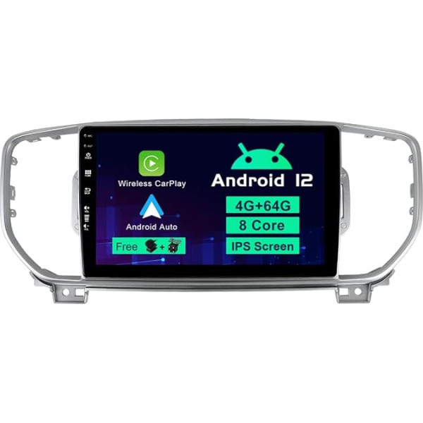 SXAUTO Android 12 IPS auto radio piemērots KIA Sportage 4 KX5 (2016-2018) - Iebūvēts Carplay/Android Car/DSP - LED kamera + MIC - 4G+64G - DAB 360 kamera Vadāms no stūres rata Fast Boot WIFI -2 Din 9 collu