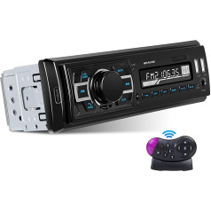 Podofo DAB Autoradio 1 Din mit Bluetooth, Autoradio 1din mit ISO Schnittstelle Unterstützt FM Radio, 2 USB porti, SD-Karte, AUX-IN, Schnellladung