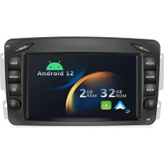 YUNTX Android 12 Auto radio priekš Benz G klases W463 C W203 CLK W209/C209-[Integrated CarPlay/Android Car/GPS]-IPS 2.5D Touchscreen Free Camera DAB/Steering Wheel Control/MirrorLink/Bluetooth 5.0