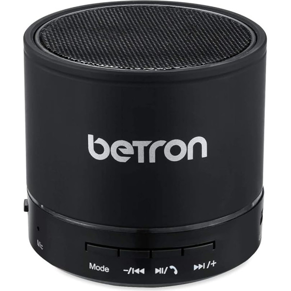 Betron KBS08 Bluetooth-Lautsprecher, kabeli, traģisks, Mini, melns, melns