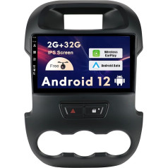 SXAUTO Android 12 IPS auto radio piemērots Ford Ranger (2011-2016) - iebūvēts Carplay/Android Car - atpakaļgaitas kamera - 2G + 32G - vadība no stūres WiFi DAB Fast Boot 4G BT5.0-2 DIN 9 collas