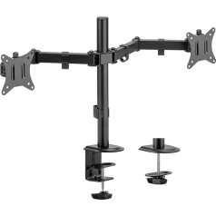 AISENS - DT32TSR-149 - Tischhalterung Eco drehbar und neigbar für Monitor/TV 9 kg (3 drahpunkti, 2 stures) 17-32, schwarz