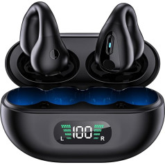 Atvērt auss austiņas Bluetooth 5.3 austiņas Clip Earplugs, bezvadu ausu klips austiņas sporta austiņas ūdensizturīgas sporta austiņas ar mikrofonu Clip On austiņas trokšņu slāpēšanai bezvadu austiņas ar mikrofonu