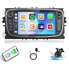 2+64G Android 13 auto radio Ford Focus II Mondeo 9 S-Max C-Max Kuga 2008-2011 ar Carplay Android Car, 7 collu skārienjūtīgais ekrāns radio ar Bluetooth FM/RDS/HiFi WiFi/GPS + AHD aizmugures skata kamera un mikrofons