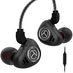 TRN V90 4BA + 1DD austiņas austiņas, TRN IEM HiFi austiņas ar 5 draiveriem, 4 balansētas armatūras un 1 dinamiskais draiveris ar noņemamu 0,75 mm 2 pin kabeli dziedātājam mūziķim bundziniekam (Mic, V90)