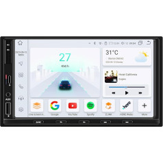 KooDux 8-core 7 collu stereo displejs, 2-Din auto radio ar bezvadu Carplay/Android Car/Mirror Link/Voice Control, atbalsta BT5.0/USB/Fast Charge/AM/FM/GPS/4G-SIM/DSP (4+32GB)