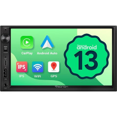 Eonon 7 collu Android 13 auto radio Bezvadu CarPlay Android auto 2+32GB universālais radio ar IPS ekrānu GPS navigācija BT 5.0 WiFi DSP tiešsaistes video atbalsta DAB+ (UA13)