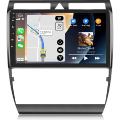 Auometo 2+64G Android 13 Autoradio für Audi A6 C5 S6 RS6 mit Carplay/Android Auto/Mirrorlink,9 Zoll Kapazitive Touchscreen Unterstützt WiFi/GPS/FM/Bluetooth/SWC