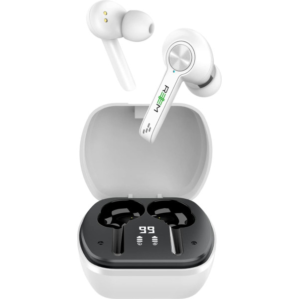 Reem Buds Bluetooth austiņas, bezvadu Bluetooth 5.1, In-Ear Bluetooth austiņas, IP5 ūdensizturīgas bezvadu austiņas ar mikrofonu, 36H darbības laiks, digitālais LED displejs, austiņas ar mikrofonu