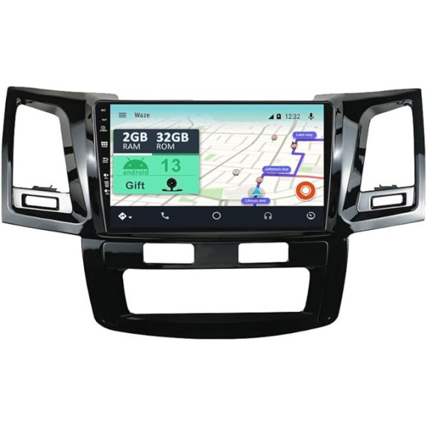 YUNTX [2GB+32GB] Android 13 auto radio ar satelītnavigāciju Toyota Fortuner Hilux Revo Vigo (2004-2015) 9 collu skārienjūtīgais ekrāns bez kameras DAB/GPS/Stūres rata vadība/MirrorLink/Bluetooth 5.0/WiFi/USB/4G