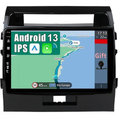 YUNTX Android 12 auto radio Toyota Land Cruiser 2007-2015-[Integrēts CarPlay/Android Car/GPS]-10.1 collu IPS 2.5D skārienjūtīgais ekrāns Bezmaksas kamera DAB/Radio vadība/Radio stūres vadība/MirrorLink/Bluetooth