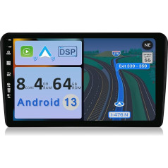 YUNTX [4GB + 64GB] Android 12 autoradio Audi A4 (B6/B7) | Seat Exeo [Integrated CarPlay/Android Car/DSP/GPS]-9 collu IPS Touch Screen CAM+MIC-DAB/Mirror Link/Bluetooth 5.0/AHD/360