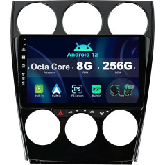 SXAUTO ¦8G+256G ¦ Android 12 IPS auto radio Mazda 6 Atenza (2002-2014) - Iebūvēts Carplay/Android Car/DSP - LED kamera + MIC - DAB stūres vadības stūres vadība Fast Boot 360-CAM WiFi AHD - 2 DIN 9 collas