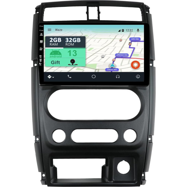 YUNTX [2GB + 32GB] Android 12 auto radio ar satelītnavigāciju Suzuki Jimny (2007-2015-9 collu skārienjūtīgais ekrāns, bezmaksas kamera DAB/GPS/Stūres rata vadība/MirrorLink/Bluetooth 5.0/WiFi/USB/4G/CarPlay