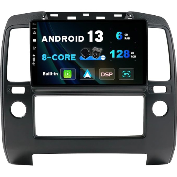 SXAUTO - 6G + 128G - Android 12 IPS autoradio Nissan Navara 3 D40 (2004-2010) - Iebūvēts Carplay/Android Car - LED kamera + MIC - DAB stūres vadības ierīce Fast Boot 360-CAM WiFi - 2 DIN 9 collas