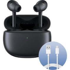 Xiaomi Buds 3 (Carbon Black) ar USB-C 1 m kabeli, Bluetooth 5.2 savienojums, līdz 32 stundām darbības, trokšņu slāpēšana līdz 40 dB, putekļu un ūdensizturīgs, itāļu versija