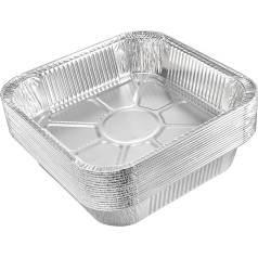 20,3 x 20,3 cm Aluminiumfolien-Pfannen, 1,3 l Einweg-Tabletts, Behälter für Küche, Braten, Backen, Kochen, 24 Stück