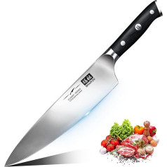 SHAN ZU Küchenmesser Kochmesser Profi Messer, Chefmesser 20cm Deutscher Edelstahl Extra Scharfe Messerklinge, Allzweckmesser Fleischmesser mit Ergonomischer Pakkaholzgriff