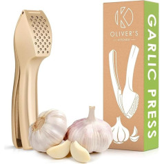 Oliver's Kitchen ® Premium ķiploku prese - ērta un viegli tīrāma - bez piepūles sasmalcina ķiplokus un ingveru (nav nepieciešams mizot) - īpaši izturīga un izturīga