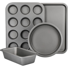 KitchenCraft KCBAKESET4PC Baking Set, Stainless Steel, Silver