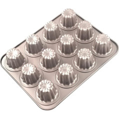 Canele Cepšanas veidne Mini Bordelais Cannele Cepšanas veidnes Canelés Cake Moulds Bordeaux Cepšanas veidne Jelly Mould Muffin Mould Baking Tray Non-Stick for Cannelés Muffin Pudding Cupcake Bread Carbon Steel