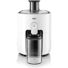 Braun Household PurEase SJ 3100 WH sulu spiede - sulu spiede mājas sulu pagatavošanai, ar lielu piltuvi veseliem augļiem, ar ColdXtract tehnoloģiju vitamīnu saglabāšanai, 500 Watt, balta