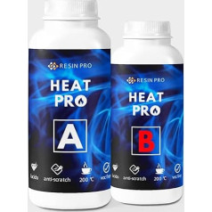 Resin Pro ® Heat Pro spīdīga, spīdīga, elastīga pārklājuma sveķu sveķu sveķu radīšanai, izturīga pret skrāpējumiem un karstumizturīga - 450 g