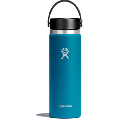 HYDRO FLASK - Pudele dzeršanai, 591 ml - Izolēta nerūsējošā tērauda pudele - sporta pudele ar hermētisku vāciņu un siksniņu - termo flakons, droši mazgājams trauku mazgājamā mašīnā - plašs atvērums - Laguna