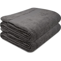 Towelogy® Super Soft Luxury Bath Towel Extra Large 100% ēģiptiešu kokvilnas vannas istabas dušas dvieļi Super absorbējošs viesnīcas kvalitātes dvielis, izturīgs pret izbalēšanu 90x140 cm, mazgājams veļas mazgājamā mašīnā (Charcoal, 2)