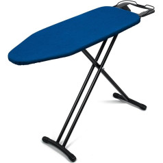 Duwee Ironing Board with Heat Resistant Cover Folding Height Adjustable Large Ironing Board Thick Felt Pad Strong Legs Silver Blue 32x93cm